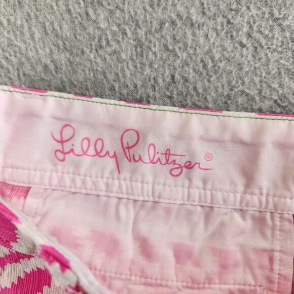 Lilly Pulitzer Shorts Womens 2 Pink Zebra Chevron Striped Walsh Resort Cruise - Picture 10 of 15